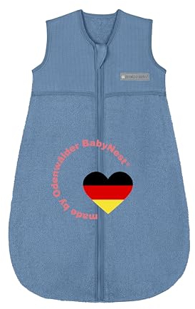 Odenwälder Baby Sommerschlafsack | Frottee Schlafsack 0,5 TOG | Sommer Schlafsack 70cm | spaceblue