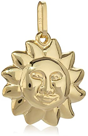 NKlaus Kettenanhänger für Damen 333 Gelb Gold 8 Karat; poliert, 1 Stück | Sonne; Gewicht: 0,63g; 0,63g; 15mm; Gelbgold; Gelb; 15mm
