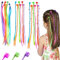 36 PCS Kids Coloured Hair Extensions with Hair Clips, Rainbow Hair Extensions, Clip-in Braid Extensions for Kids for Teenage Girls
