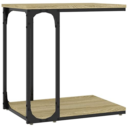 vidaXL Beistelltisch, Tisch mit viel Stauraum, Couchtisch für Wohnzimmer Flur, Sofatisch Flurtisch Telefontisch, Sonoma Eiche Holzwerkstoff