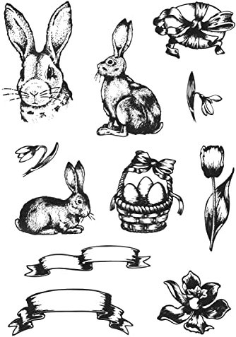 VBS Silikonstempel Nostalgische Ostern 11 Stück unterschiedliche Größen Ostermotive