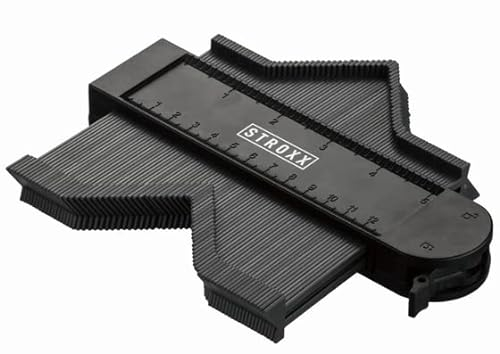 STROXX - Kunststoff Konturenlehre - mit Feststeller - dünne Taststifte - ideal für Laminat, Fliesen etc. (250mm)