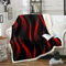 Rote Schwarz Gestreifte Wurf Decke,Geometrische Streifen Plüsch Bett Decke 150x200cm,Ombre Linien Fleece Decke Gradient Patchwork Gestreifte Sherpa Decke für Kinder Mädchen Teenager Erwachsene Frauen