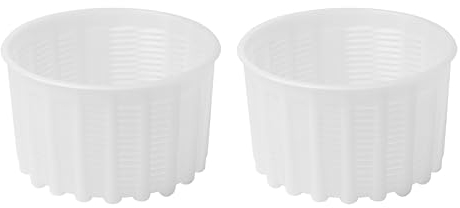 Cheese Mold for Cheese Making 20 oz - Cheese Making Basket for Ricotta, Feta, Camembert - Strainer Perforated Plastic Molds for Making Soft Cheese All Types, 2 Pcs