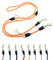 Hundeleine 3m VELVETIER® verstellbar für große & mittelgroße Hunde | Paracord Führleine | Nylon Doppelleine mit 2 Karabiner (Neon Orange, 3 m x 1.1cm)