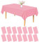 PLULON 15 Stück rosa Tischdecke aus Kunststoff, 137,2 x 274,3 cm, rechteckige Tischdecke für Geburtstag, Babyparty, Hochzeit, Party, Zuhause, Küche, Esstisch, Dekorationen
