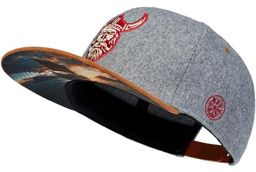Cadency® Snapback Cap Viking, Grau, Unisex, Größenverstellbar