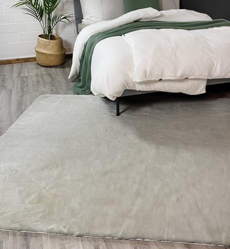 jilda-tex Teppich Überwurf Bettvorleger Felloptik Rabbit Deluxe 750 GSM Kunstfell Fellimitat (Nerzfell, 60x250 cm)