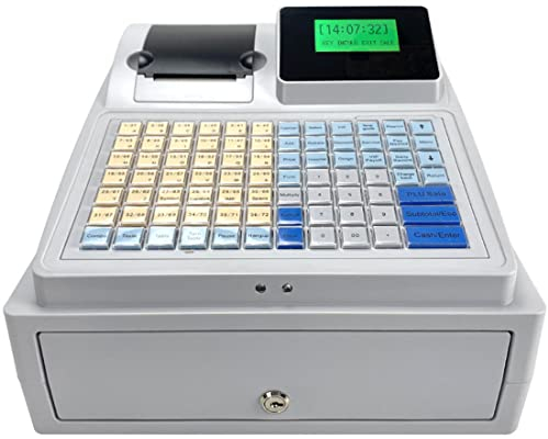 GJBMXSM 81 Tasten Registrierkasse, Registrierkasse Kleinunternehmer Elektronische Kasse, 8 Digitale LED Registrierkasse Einzelhandel Kassen Für Handel Imbiss Laden Supermarkt,Englische Version