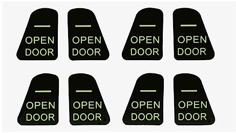 KUWAYO 8pcs Car Open Door Button Stickers Fit for Tesla Model 3 Accessories Reminder Door Open Sticker Armrest Window Lift Switch(Color:Black)