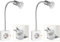 ledscom.de 2 Stück Steckdosenlampe LESCH Leselampe, chrom/weiß inkl. GU10 LED Lampe 5,3W, 504lm, 44°, weiß