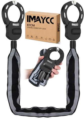 IMAYCC E Scooter Schloss Mit Tasche, Schloss für E Scooter, Handschellenschlossn, E-Roller Schloss, Fahrradschloss, Motorrad, Hochsicherheitsschloss Mit Silikonschutz
