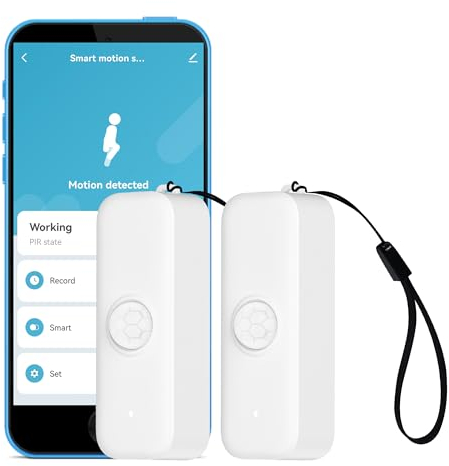 【WLAN Bewegungsmelder】 Smart Bewegungsmelder PIR Infrarot Bewegungsmelder für Alarmanlage & Smart Home Automatisierung, App Fernüberwachung, Kompatibel mit Alexa (2er-Pack)