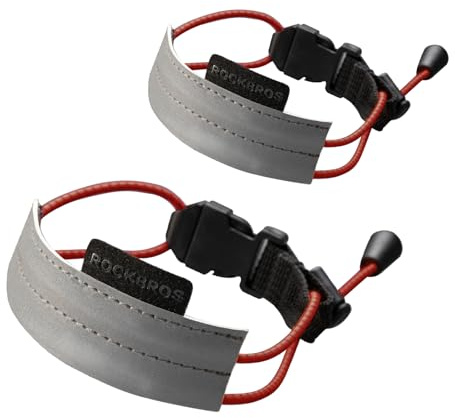 ROCKBROS Reflektorband Elastisch Hosenklammer Fahrrad Hosenschutz Reflektierendes Hosenband für Outdoor Joggen Radfahren Laufen 1 Paar