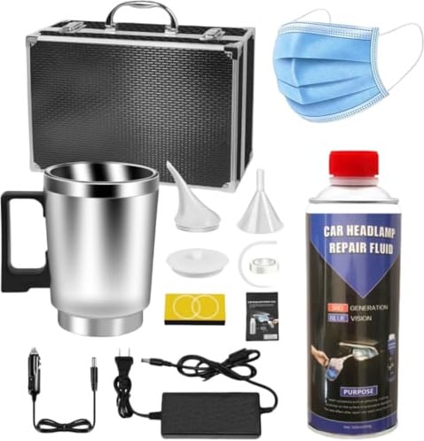 Ctopkatuo Scheinwerfer Aufbereitung Set Mit Tragetasche, Das Komplette Scheinwerfer Polierset, Scheinwerfer Bedampfen Set FüR Vergilbungen, Kratzer, UnschäRfen