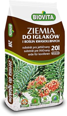 BIOVITA Erde für Nadelgehölze und säureliebende Pflanzen - 20L, pH 4,0–5,5