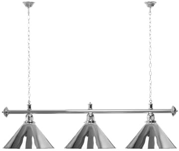 Billiard-Royal Billardlampe mit 3 Schirmen Silber silberfarbene Halterung | als Hängelampe für Billardtische