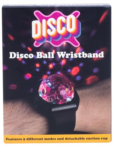 Fizz Creations Discokugel-Armband mit 3 Modi, wiederaufladbarem Akku und Saugnapf für die Platzierung überall. Beginnen Sie die Party mit einem tragbaren Discokugel-Partylicht.