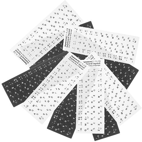 Angoily 10pcs Cute Japanese Keyboard Stickers for Quiet Keyboards Computer Letter Stickers Easy to Apply Left