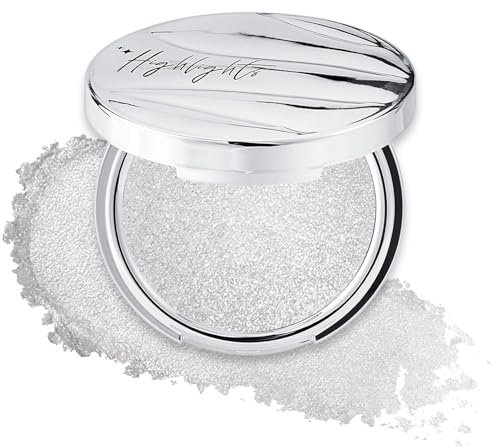 Erinde Glitter Highlight Palette, Shimmer Make-up Highlighter Puder, Langanhaltend Glow Hochpigmentierter Face Powder, Strahlender Glow mit Lichtreflexionen, für Gesichts- & Körper-Contouring (14g)