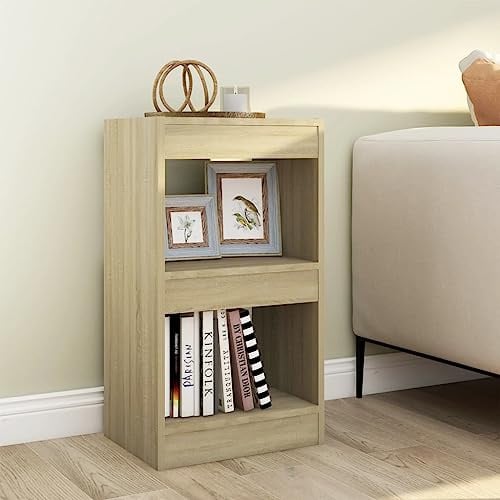 Holamys Elegantes Bücherregal Sonoma-Eiche 40x30x72 cm, vielseitiger Raumteiler für Wohnzimmer & Büro, stabiles Aufbewahrungsregal