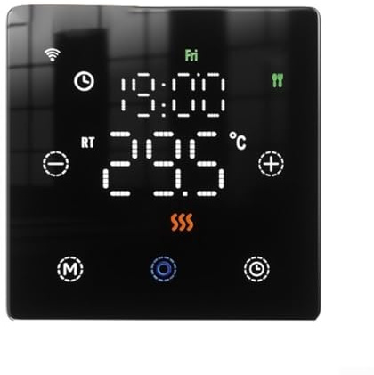 For Tuya Smart Thermostat, Smart Thermostat For Zigbee Programmable Wall-mounted Thermostats For Gas Boilers, LCD Touch Screen(Black)