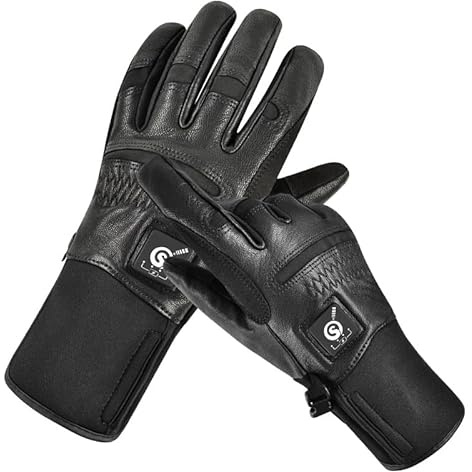SNOW DEER Heated Gloves rechargeable 2200mAh batteries– Breathable, Touchscreen, Shockproof, Rechargeable Battery, 3-Level Temperature Control, (XXL)