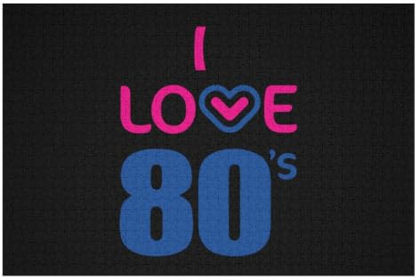 I Love The 80's Off Jigsaw Puzzle for Adults Wooden Puzzles Family for Women Men 1000 PCS