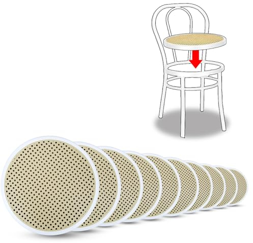 FACILCASA Ersatzteile für Metall Stühl, fur Thonet - Bistrot Sitz, austauschbarer Kunststoff, schnell und kostengünstig austauschen mit unserem Ersatz für Thonet-Stühle - 10 weißer Ringe