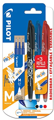 Tintenroller Frixion Ball, 0, 7 mm radierbar + Nachfüllpack blau