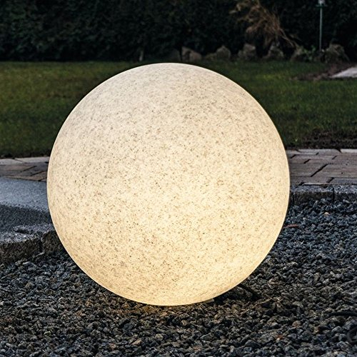 Kugelleuchte Bodenleuchte Leuchtkugel Gartenkugel Mundan inkl. Erdspieß | 300 mm Ø | granit | wetterbeständiger Kunststoff | 230V | E27 | IP44 | rund | Außenleuchte | Gartenleuchte | Wegleuchte