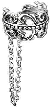 beyoutifulthings Ohr-klemme KELTISCHES HERZ KETTEN-ANHÄNGER Ohringe Ohr-ringe Ohr-clip Fake-Piercing Messing Silber