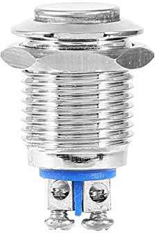 Akozon Druckknopfschalter, Wasserdichter Metall 12mm Startknopf-vorübergehender Druckknopf-elektrischer Schalter