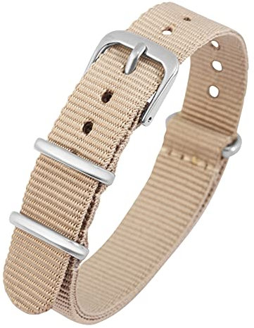Excellanc-Uhrenarmband Ersatz Textil Dornschließe Breite 14-22 mm (Stegbreite: 18 mm, beige)