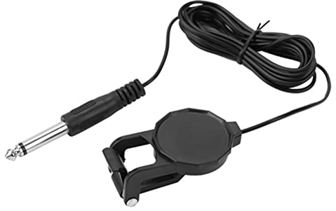 Bnineteenteam Pastilla de Violín, Micrófono con Clip Pastilla piezoeléctrica Guitarra acústica para violín Guitarra Ukelele con Conector de Audio de 6,35 mm y Cable de Audio de 3 Metros