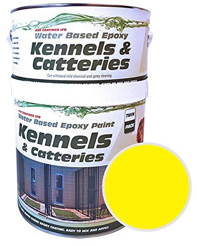 ASK Coatings Cattery and Kennel Floor Paint, waterproof epoxy paint (2.5L, Safety yellow)