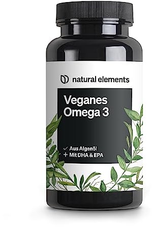 Omega 3 vegan aus Algenöl - 90 Kapseln - Hochdosiert mit hochwertigem EPA und DHA (in Triglycerid-Form) - Omega-3 für Veganer, Laborgeprüft, nachhaltig und von Natur aus schadstoffarm