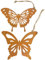 B2S BACK2SEASON 2 x Metall Schmetterling zum Hängen Rost-Finish Garten Dekoration Rostfigur Tierfigur Blumenstecker wetterfest Gartendeko Edelrostdeko antik Frühling Sommer braun H=16cm 2er Set
