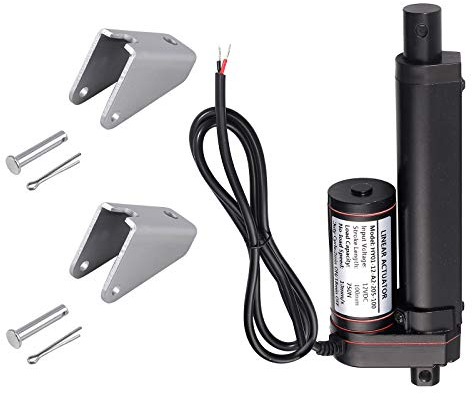 Justech 750N 100mm Linearmotor Verstellantrieb Lineartechnik Toröffner Linear Actuator Motor 12V DC Electric Motor Putter Gleichstrommotor Elektro Zylinder Schubstangenmotor - Schwarz