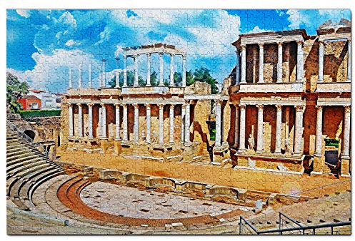 Spanien Römisches Theater Merida Puzzle 1000 Teile Holzpuzzle Erwachsene Spielgrafik Reise Souvenir Holz
