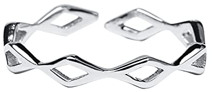 sis-woner Hohler offener Ring 925 Silber Mode Persönlichkeit Ring Geometrische Form