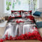 richhome Wasserfall Bettwäsche-Set, Herbstlandschaft Bettwäsche Set 200x200cm, Rote Baumblätter Natürliche Landschaft Betten Set für Kinder Jungen Mädchen 3St.Reißverschluss Mikrofaser