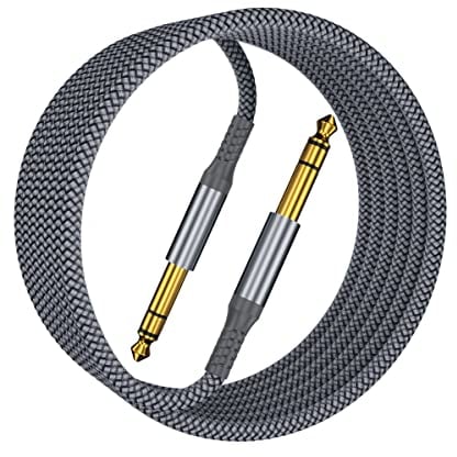 Itramax 1/4 inch TRS Audio Cable 3M,Straight 6.35mm Male Jack Balanced Stereo Cord,6.35 Instrument Interconnect Wire for Electric Guitar,Bass,Keyboard,Mixer,Monitor,Amplifier/Amp,Speaker Studio,10ft