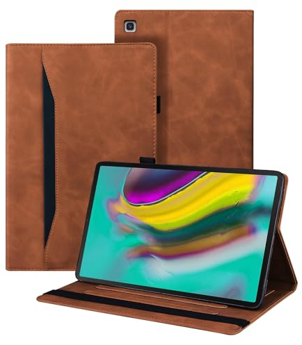 Auslbin Custodia per Samsung Galaxy Tab S5e 10.5 Pollice 2019 (SM-T720/T725) Pelle PU Cover Tablet Case con Supporto Funzione (Marrone)