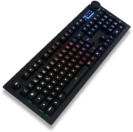 Das Keyboard 5QS Mechanische Tastatur QWERTY US Layout - 104 Tasten, Programmierbare Intelligente RGB-Beleuchtung, Full-NKRO, Gamma Zulu Schalter, Aluminium-Abdeckung, Handablage (DKPK5Q0P0GZS0UUX)