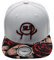 Outfitfabrik Snapback Cap Männchen in weiß mit Blumen-Skull-Schirm (Provokation, Statement) für Herren und Damen, One Size, verstellbar
