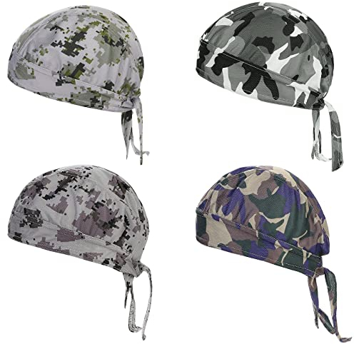 BLMHTWO 4 Stück Bandana Herren, Sport Bandana Bequem und Atmungsaktiv Sport Bandana Verstellbare Fahrradhaube für Radfahren Laufen Klettern Camping verwendet
