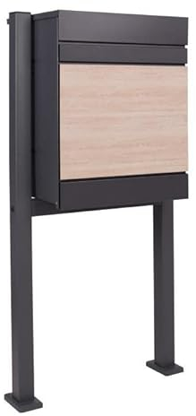 ESTEXO Paketbox Postbox Paketkasten Paketbriefkasten Briefkasten Standbriefkasten Paketempfangsbox Box Kasten mit Holzdekor (mit Standfüße)