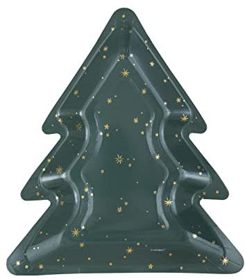 Modern Christmas Party Supplies (Christmas Tree Shaped Appetizer Plates - 8ct)