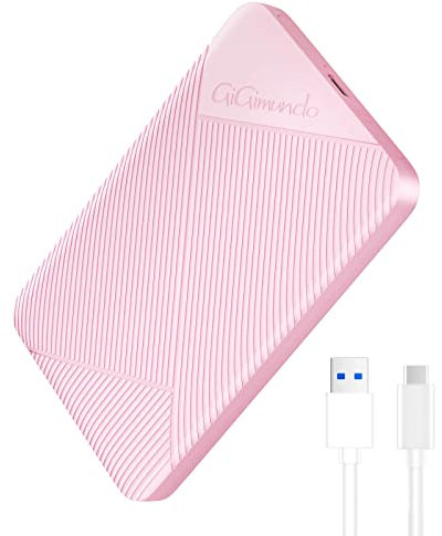 GiGimundo GGPW25-C3 2.5 Inch Hard Drive Enclosure Pink, SATA III to USB 3.0 SSD Enclosure, UASP, Tool-Free External SSD Caddy, Compatible HDD Max 9mm, Work with Xbox PC PS4 PS5
